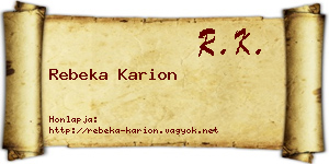Rebeka Karion névjegykártya